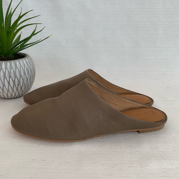 New Corso Como Briannah Light Brown Leather Mules Woman’s 7M - Picture 5 of 10